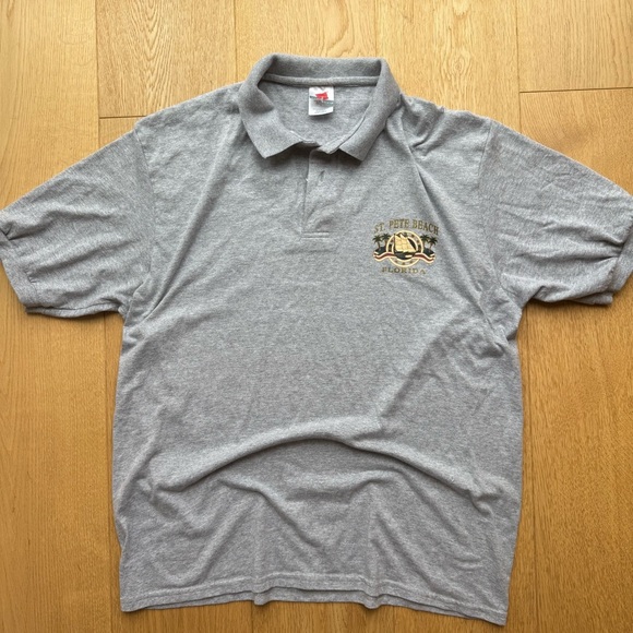 HANES Grey Polo Shirt St Pete beach Florida - Picture 1 of 12